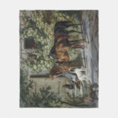 Pferde an der Porch (von Albrecht Adam) Fleecedecke (Vorderseite)