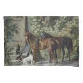 Pferde an der Porch (von Albrecht Adam) Kissenbezug (Vorderseite)