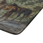 Pferde an der Porch (von Albrecht Adam) Schneidebrett (Ecke)