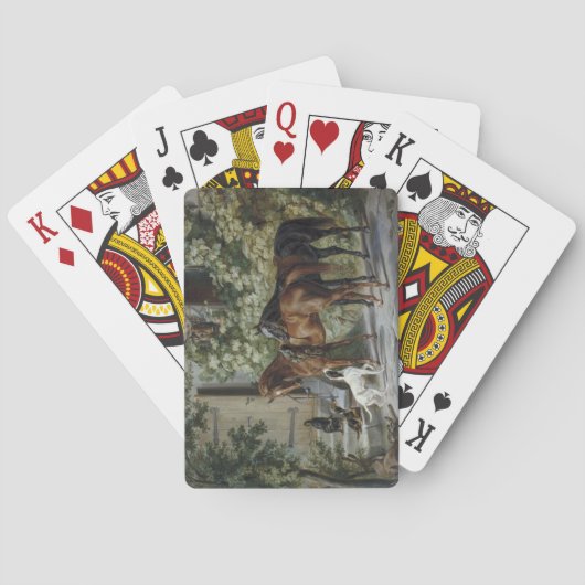 Pferde an der Porch (von Albrecht Adam) Spielkarten (Rückseite)