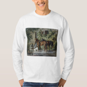 Pferde an der Porch (von Albrecht Adam) T-Shirt