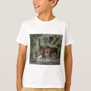 Pferde an der Porch (von Albrecht Adam) T-Shirt