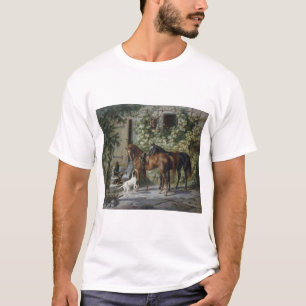 Pferde an der Porch (von Albrecht Adam) T-Shirt