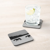 Pferde an der Schneeküste Getränkeuntersetzer (Rechte Seite)