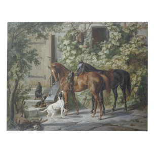 Pferde an der Veranda (von Albrecht Adam) Notizblock
