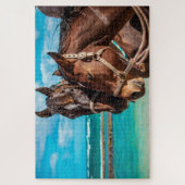 Pferde an einem tropischen Strand Puzzle (Vertikal)