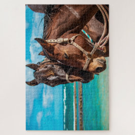 Pferde an einem tropischen Strand Puzzle