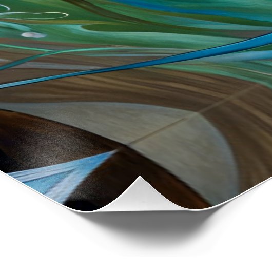 Pferde Aquamarin Poster (Ecke)