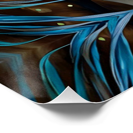 Pferde Aquamarin Poster (Ecke)