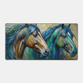 Pferde Aquamarin Schreibtischunterlage (Vorderseite)