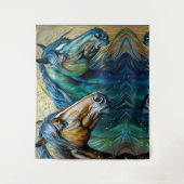 Pferde Aquamarin Wandteppich (Vorderseite)