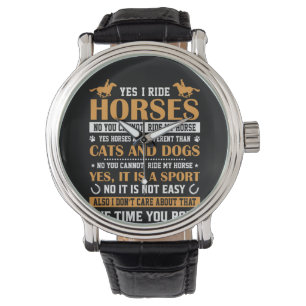 Pferde Art Yes I Ride Pferde Armbanduhr