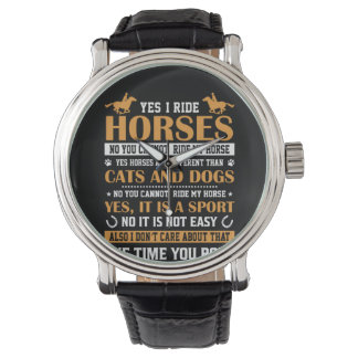 Pferde Art Yes I Ride Pferde Armbanduhr