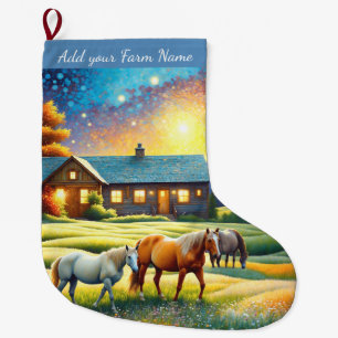 Pferde auf dem Bauernhof Großer Weihnachtsstrumpf