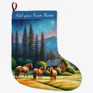 Pferde auf dem Bauernhof Großer Weihnachtsstrumpf