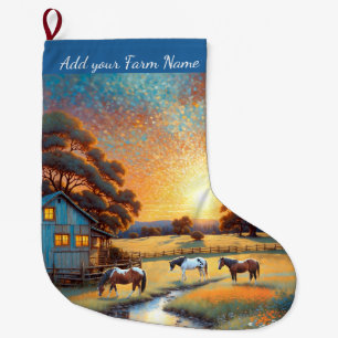 Pferde auf dem Bauernhof Großer Weihnachtsstrumpf