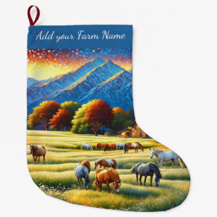 Pferde auf dem Bauernhof Großer Weihnachtsstrumpf