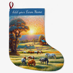 Pferde auf dem Bauernhof Großer Weihnachtsstrumpf