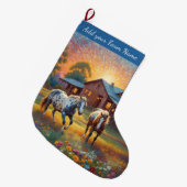 Pferde auf dem Bauernhof Großer Weihnachtsstrumpf (Vorderansicht (hängend))