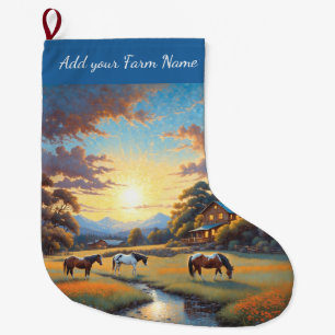 Pferde auf dem Bauernhof Großer Weihnachtsstrumpf