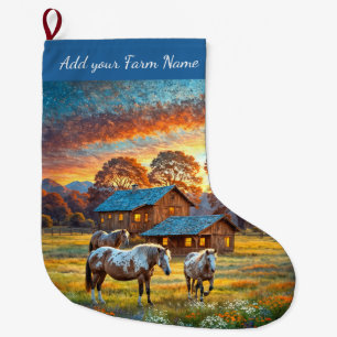 Pferde auf dem Bauernhof Großer Weihnachtsstrumpf