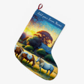 Pferde auf dem Bauernhof Großer Weihnachtsstrumpf (Vorderansicht (hängend))