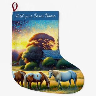 Pferde auf dem Bauernhof Großer Weihnachtsstrumpf