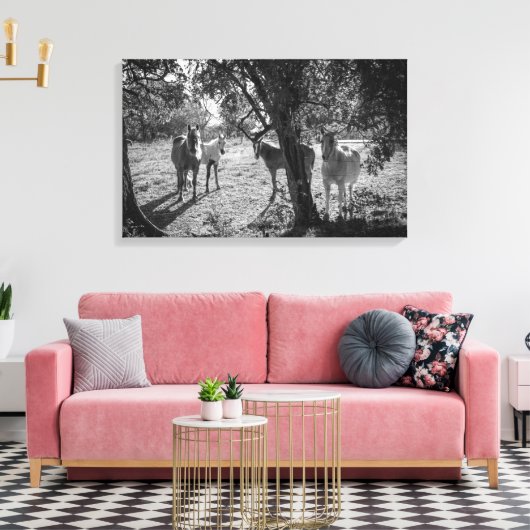 Pferde auf dem Feld Leinwanddruck (Insitu (Wohnzimmer))