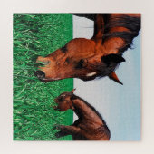 Pferde auf dem Feld Puzzle (Horizontal)