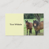 Pferde auf dem Feld Visitenkarte (Rückseite)