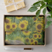 Pferde auf dem Sonnenblumenfeld Seidenpapier (Geschenk)
