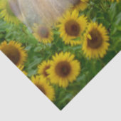 Pferde auf dem Sonnenblumenfeld Seidenpapier (Detail)