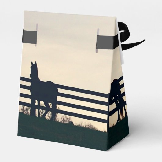 Pferde auf dem Weideland Geschenkschachtel (Rückseite)