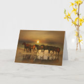 Pferde auf den Beach Blank-Mitteilungskarten Karte (Gelbe Blume)