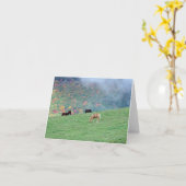 Pferde auf den Mitteilungskarten der Berge (Gelbe Blume)