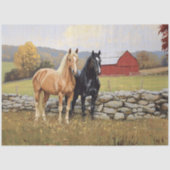 Pferde auf der rustikalen Feldfrucht-Entdeckungsse Seidenpapier (Vorderseite)