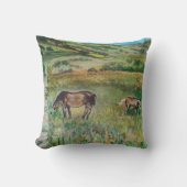 Pferde auf der Wiese Kissen (Vorderseite)