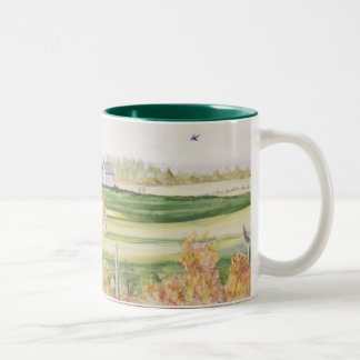 Pferde auf einem Bauernhof Zweifarbige Tasse