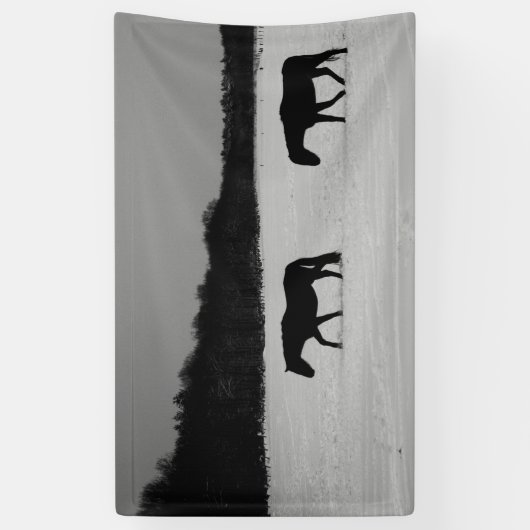 Pferde auf Schnee Banner (Vertikal)