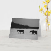Pferde auf Schnee GCCNA Karte (Gelbe Blume)