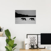 Pferde auf Schnee Wapcna Poster (Heimbüro)