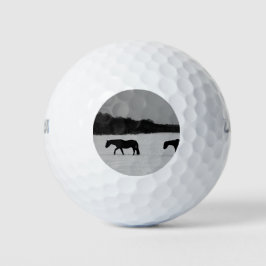 Pferde auf Schnee wu gbcna Golfball