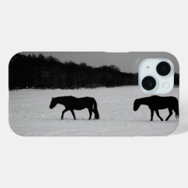 Pferde auf Snow-ipha Case-Mate iPhone Hülle