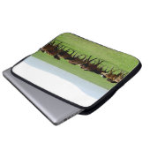 Pferde auf Weide - Landschaftsfotografie Laptopschutzhülle (Vorne Knopf)
