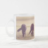 Pferde auf Weide Mattglastasse (Links)