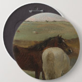 Pferde auf Wiese, Ölgemälde, Edgar Degas Button (Vorne & Hinten)