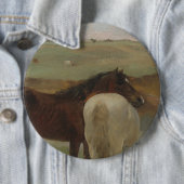 Pferde auf Wiese, Ölgemälde, Edgar Degas Button (Beispiel)