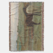 Pferde auf Wiese, Ölgemälde, Edgar Degas Decke (Vorderseite Vertikal)