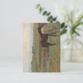 Pferde auf Wiese, Ölgemälde, Edgar Degas Postkarte (Stehend Vorderseite)