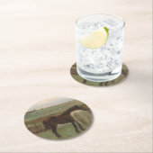 Pferde auf Wiese, Ölgemälde, Edgar Degas Runder Pappuntersetzer (Vor Ort)